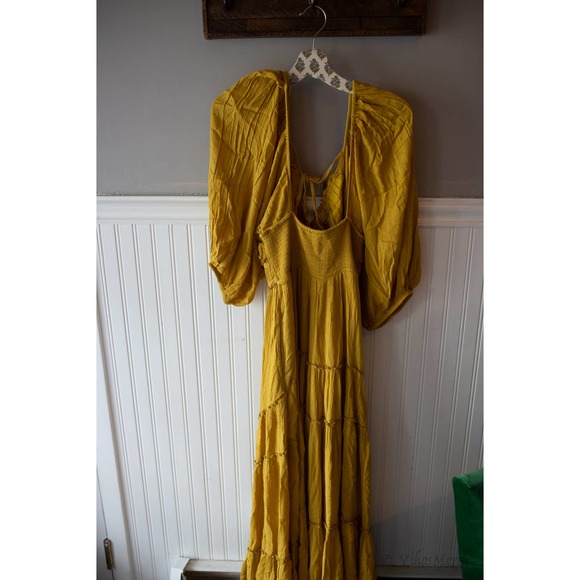 Free People You're A Jewel Maxi Dress Free-est XL Gold Extra Large - Picture 4 of 5